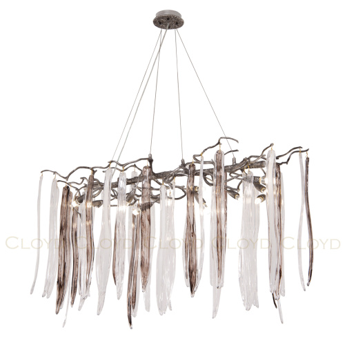 Люстра Cloyd SULAWESI C12 / шир. 122 см - серебро темн. - черн. стекло (арт.10406)