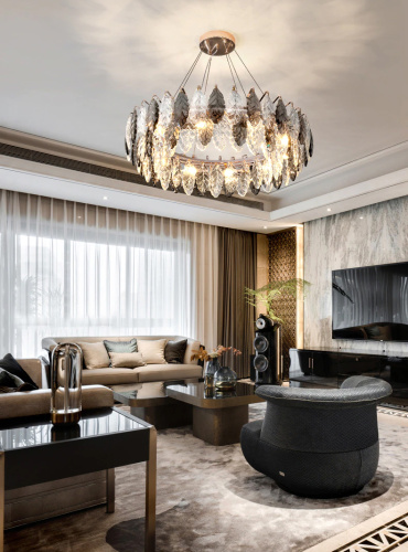 Люстра D8011P/R-1000 gold/smoky фото 6