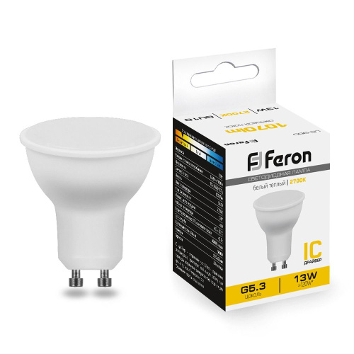 Лампа светодиодная Feron LB-960 MR16 GU10 13W 175-265V 2700K фото 2