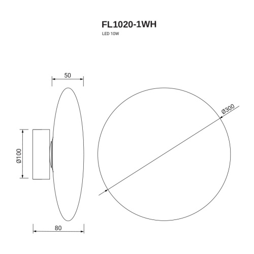 Бра luminosa FL1020-1WH фото 4