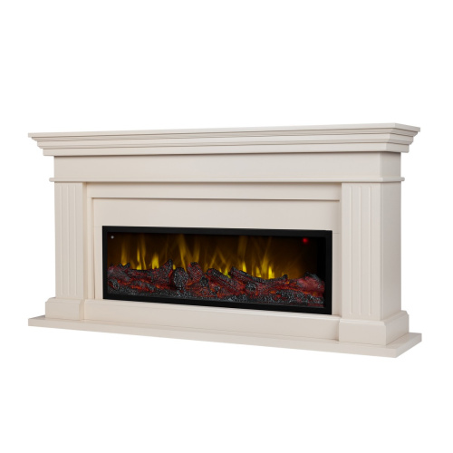 Каминокомплект ONTARIO/ЛЕОНАРДО Белый матовый с очагом Электроочаг BEVERLY-S MULTY/БЕВЕРЛИ МУЛЬТИКОЛОР фото 2