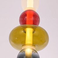 Подвесной светильник Cloyd SUPERNOVA-A P1 / выс. 55 см - 4 яруса - черный - красн. стекло (арт.11404)