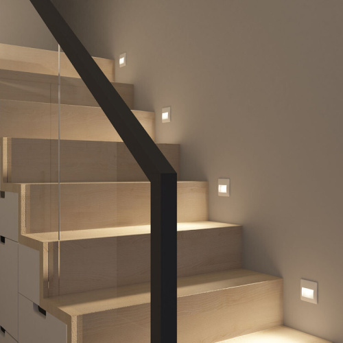 Светильник встраиваемый в стену HELM, IP65, LED 3000K, 2.5 Вт, белый, пластик фото 2