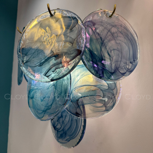 Бра Cloyd LINZE-B W2 / выс. 32 см - латунь - голубое стекло (арт.20483) фото 2