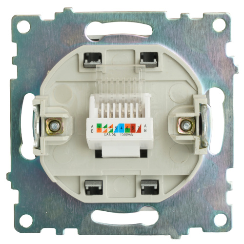 Розетка компьютерная 1-местная RJ-45 (механизм), серия Катрин, графит, GLS00-7107-06 фото 7