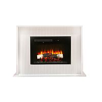 Каминокомплект LORETTO/БЕЛЛА Молочный с очагом Электроочаг MIRAGE/МИРАЖ 25