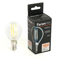 Лампа светодиодная Feron.PRO LB-1706 Шарик E14 1000LM 6W 175-265V 6400K