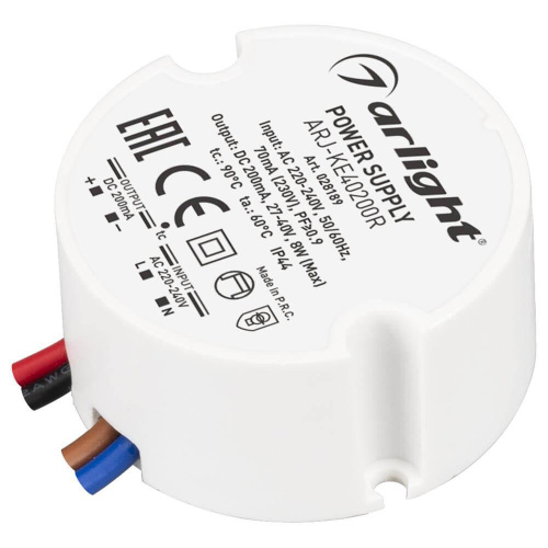 Драйвер Arlight ARJ-KE40200R 27-40V 8W IP44 0,2A 028189 Драйвер Arlight ARJ-KE40200R 27-40V 8W IP44 0,2A 028189