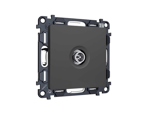 Комплект механизма TV розетки оконечной экранированной 5-1000MHz 3dB Ambrella Volt ALFA Графит мягкое касание QUANT (AP9130, VM199) MA913005