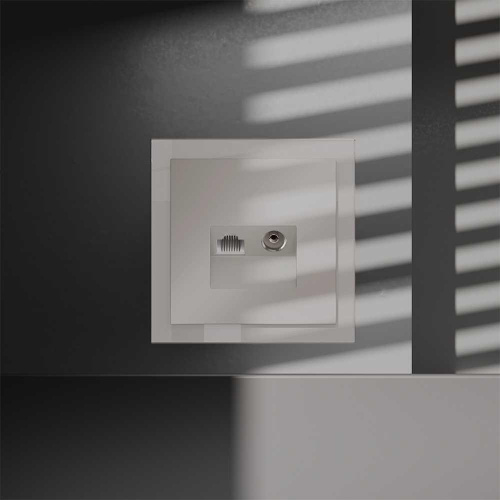 Розетка телевизионная встраиваемая S70 TV+RJ45 кат. 6, (кашемир) Voltum VLS060703