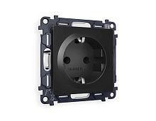 Комплект механизма электрической розетки AMBRELLA VOLT ALFA Черный матовый с/з с шторками QUANT (AP8070, VM141) MA807010