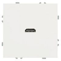 Розетка HDMI 2.0 Type A (механизм), STEKKER, серия Эмили, RST00-5118-01, белый фарфор, soft touch