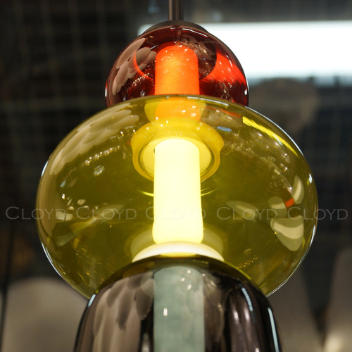 Подвесной светильник Cloyd SUPERNOVA-A P1 / выс. 40 см - 3 яруса - черный - красн. стекло (арт.11405) фото 4