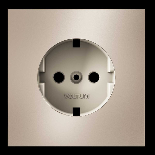 Накладка для розетки с заземлением, S70 Metal (платина) Voltum VLSM000610 фото 4