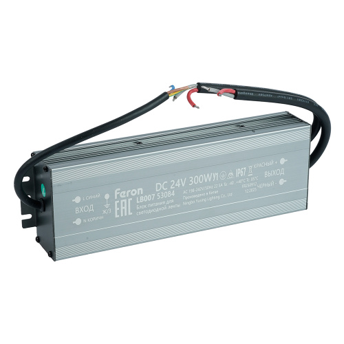 Трансформатор электронный для светодиодной ленты 300W 24V IP67 (драйвер), LB007 FERON фото 2