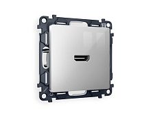 Комплект механизма розетки HDMI 2.0 AMBRELLA VOLT ALFA Серебро глянец 40V/500mA 2.0GHz 5-18Gbit/s QUANT (AP4140, VM222) MA414010