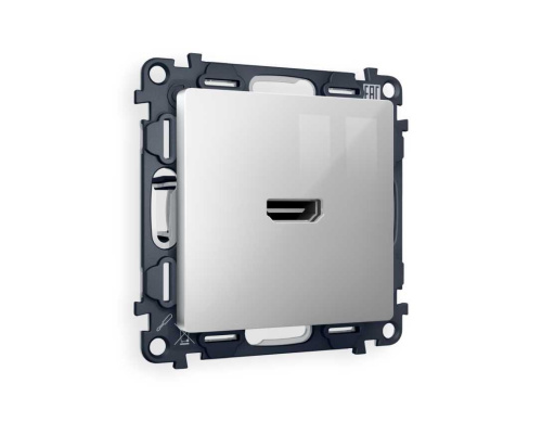 Комплект механизма розетки HDMI 2.0 AMBRELLA VOLT ALFA Серебро глянец 40V/500mA 2.0GHz 5-18Gbit/s QUANT (AP4140, VM222) MA414010