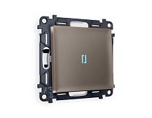 Комплект механизма 1-кл проходного выключателя AMBRELLA VOLT с подсветкой 10000K ALFA Темная бронза матовый QUANT (AP6320, VM105, G29B) MA632040