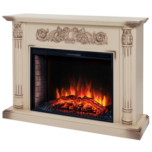 Каминокомплект SALFORD/ОЛИВА Бежевый дуб с серой патиной с очагом Электроочаг EPSILON/ЭПСИЛОН 33 фото 2