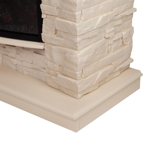 Каминокомплект ELFORD/РАЛЬФ Белый дуб с очагом Электроочаг FIREFIELD 25 фото 7