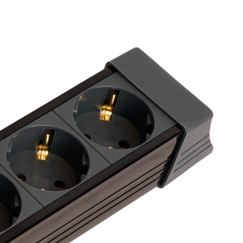 Сетевой фильтр 3-местный с/з STEKKER 3x1мм2, 1,8 м, 250В, 16А, серия Techno, HM22-31-02, черный фото 5