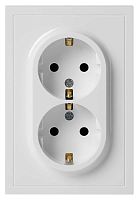 Розетка ЭРА Galaxy 15-2104-01 с заземлением двойная 2X2P+E Schuko 16А-250В IP20 белый Б0070678