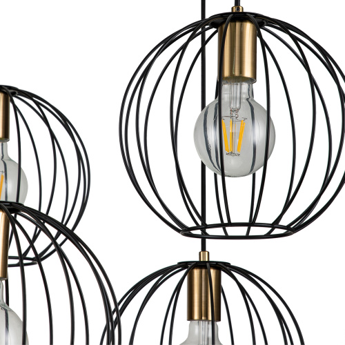 Подвесной светильник Escada 10176/6 E27*60W Black/Brass фото 4