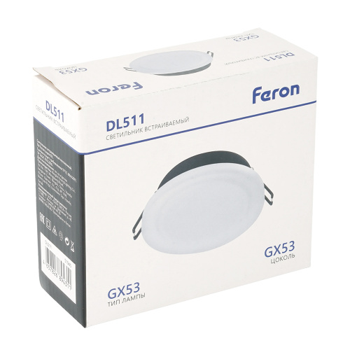 Светильник встраиваемый Feron DL511 потолочный GX53 черный фото 8