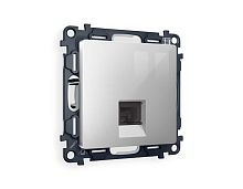 Комплект механизма компьютерной розетки AMBRELLA VOLT ALFA Серебро глянец RJ-45(8P8C) CAT6 с шторкой QUANT (AP4120, VM188) MA412010