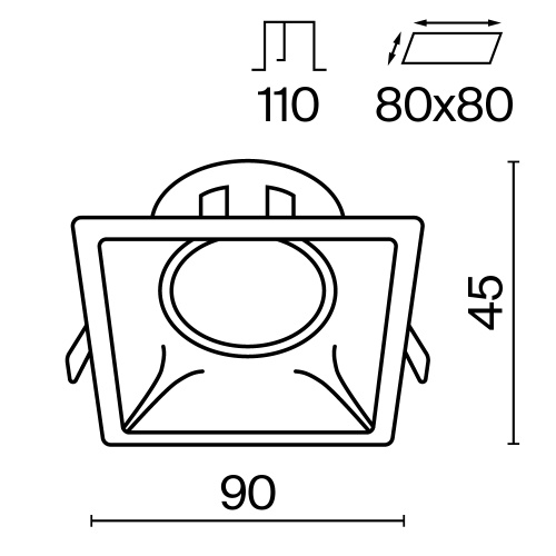 Встраиваемый светильник Technical DL029-2-01B фото 4