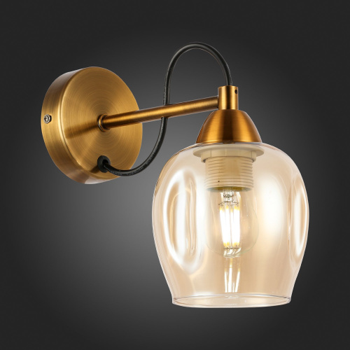 SLE110001-01 Светильник настенный Бронза/Янтарный E27 1*60W ACRO фото 2