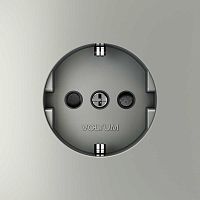 Розетка встраиваемая Voltum S70 с заземлением и защитными шторками, 16А, (сталь) VLS040205