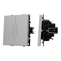 Механизм выключателя двухклавишный непроходной LED SWT-NOBE-MK02-SFPL-L-IS (230V, 10A) Arlight 059418