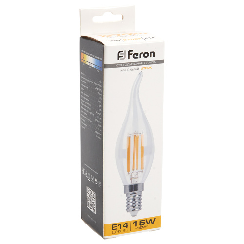 Лампа светодиодная Feron LB-718 Свеча на ветру E14 15W 230V 2700K фото 4