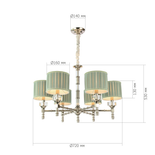 SL1121.103.06 Люстра подвесная ST-Luce Никель/Оливковый E14 6*40W OLEO фото 2