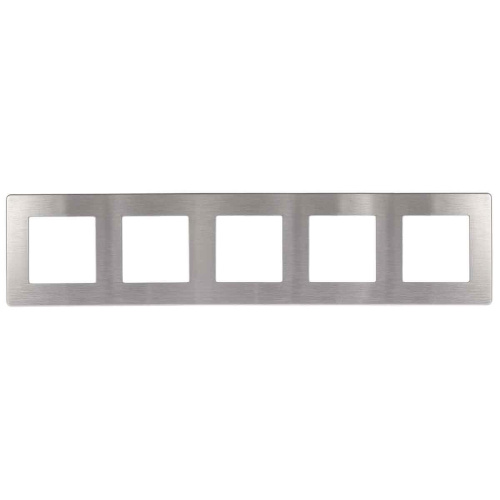 Рамка 5-постовая ЭРА 12 сатин алюминий 12-5105-03 Б0052541 Рамка 5-постовая ЭРА 12 сатин алюминий 12-5105-03 Б0052541