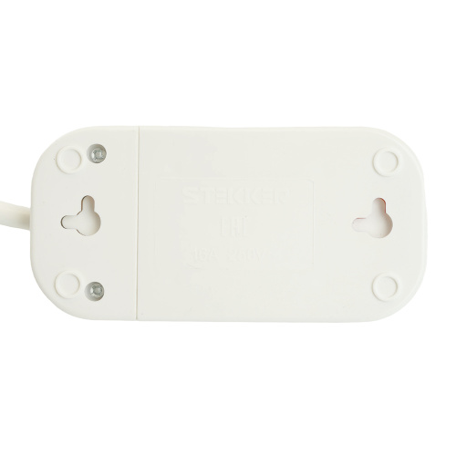 Удлинитель двухместный с/з  STEKKER HM06-21-05 3x1мм2, 5м, серия Home (У10-001), белый фото 7