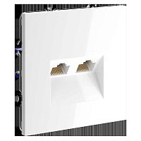 Розетка компьютерная встраиваемая Voltum S70 двойная RJ45+RJ45 кат.6, (белый глянцевый) VLS060201