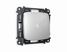 Комплект механизма 1-кл проходного выключателя AMBRELLA VOLT с подсветкой 5600K OMEGA Серебро глянец QUANT (OP4020, VM105, G25W) MO402035