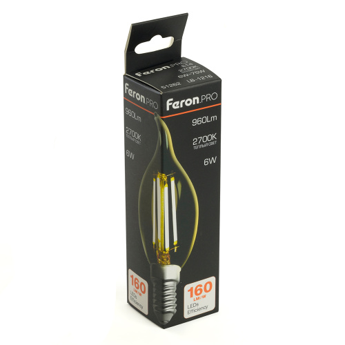 Лампа светодиодная Feron.PRO LB-1216 Свеча на ветру E14 960LM 6W 175-265V 2700K фото 9