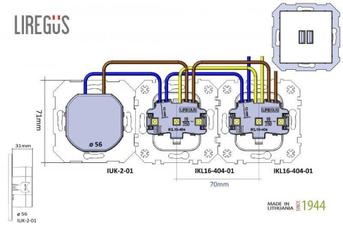 Розетка 2xUSB Liregus Epsilon коричневый 28-1453 фото 4