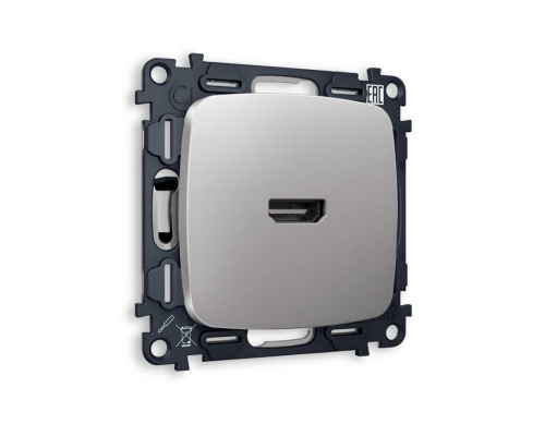 Комплект механизма розетки HDMI 2.0 AMBRELLA VOLT OMEGA Сталь матовый 40V/500mA 2.0GHz 5-18Gbit/s QUANT (OP5140, VM222) MO514010