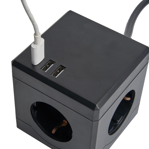 HM10-41-01 Удлинитель 3-местный с/з, 3x1мм2, 1.5м, 250В, 16А, 2USB+1С, 5V 3,1А, серия Comfort, черный фото 5