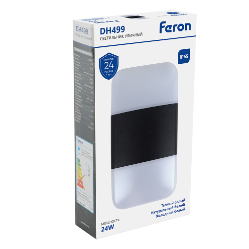 Светильник уличный светодиодный Feron DH499, 24W, 700Lm, 3000/4000/6400К, черный фото 3