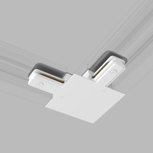 Коннектор угловой для однофазного встраиваемого шинопровода белый TRCM-1-1-L-WH